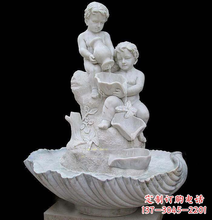 海南西方儿童喷泉石雕