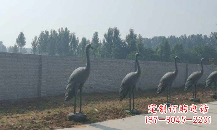 海南仙鹤抽象铜雕 (2)
