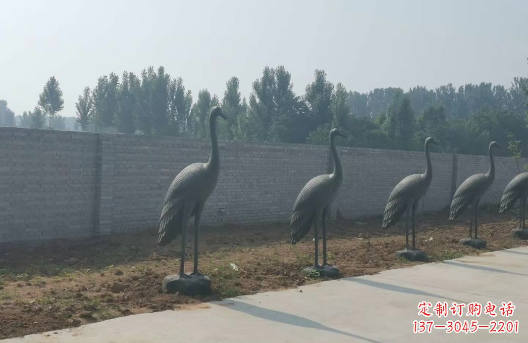 海南仙鹤抽象铜雕