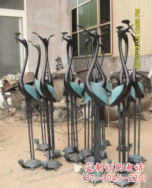 海南仙鹤动物铜雕