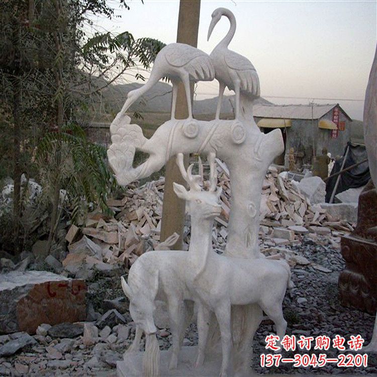 海南仙鹤石雕景观摆件