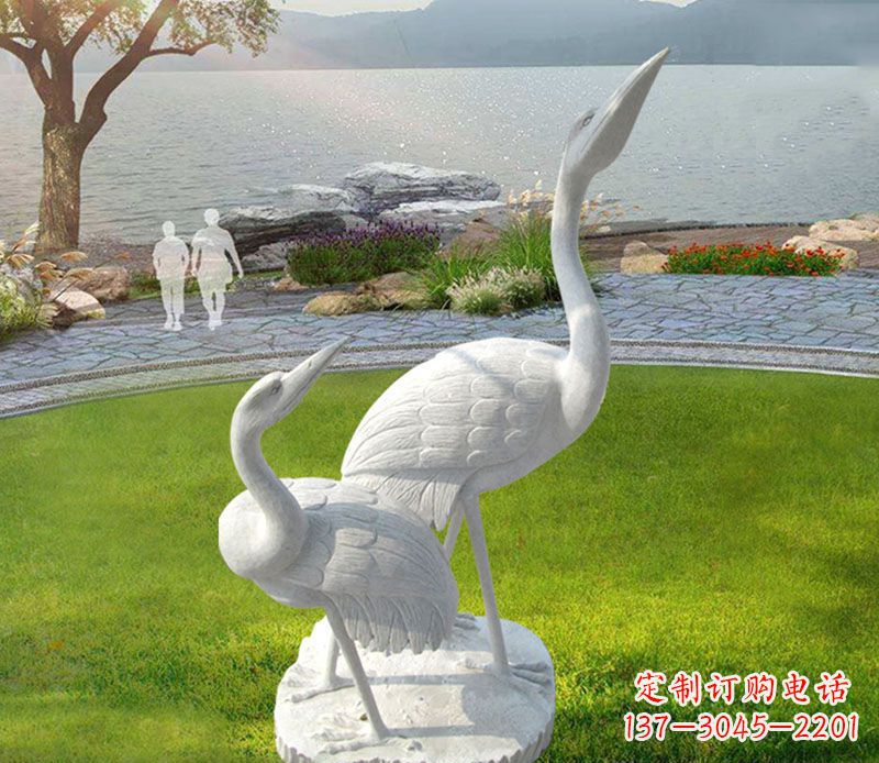 海南仙鹤石雕公园动物雕塑
