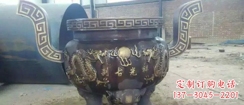 海南祥光古刹寺庙香炉铜雕