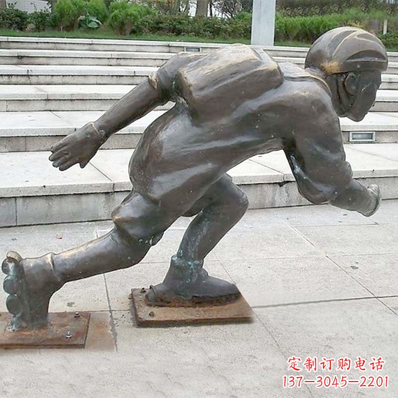 海南小孩滑旱冰广场人物运动雕塑