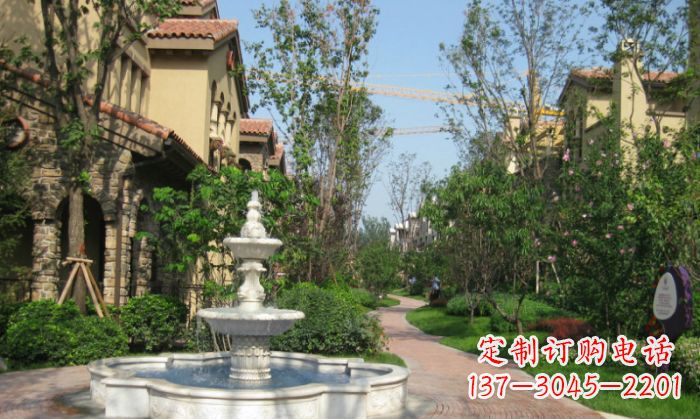 海南小区景观大理石喷泉石雕 (5)