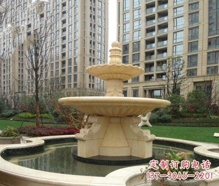 海南小区景观大理石喷泉石雕 (8)