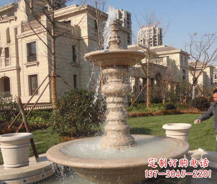 海南小区景观多层喷泉石雕 (2)