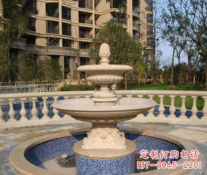 海南小区景观多层喷泉石雕