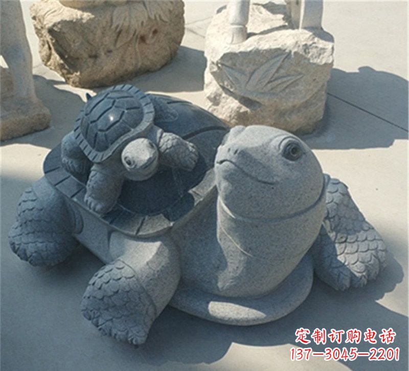 海南小区母子乌龟石雕