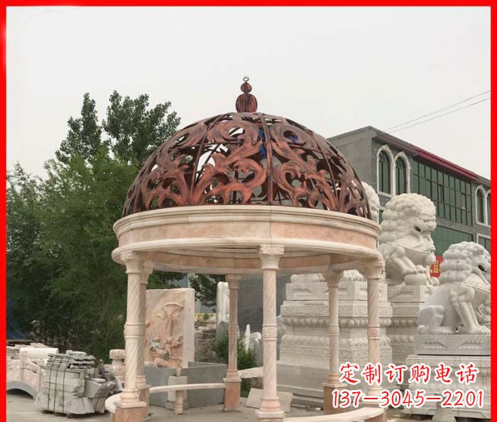 海南小区欧式圆顶凉亭石雕_1