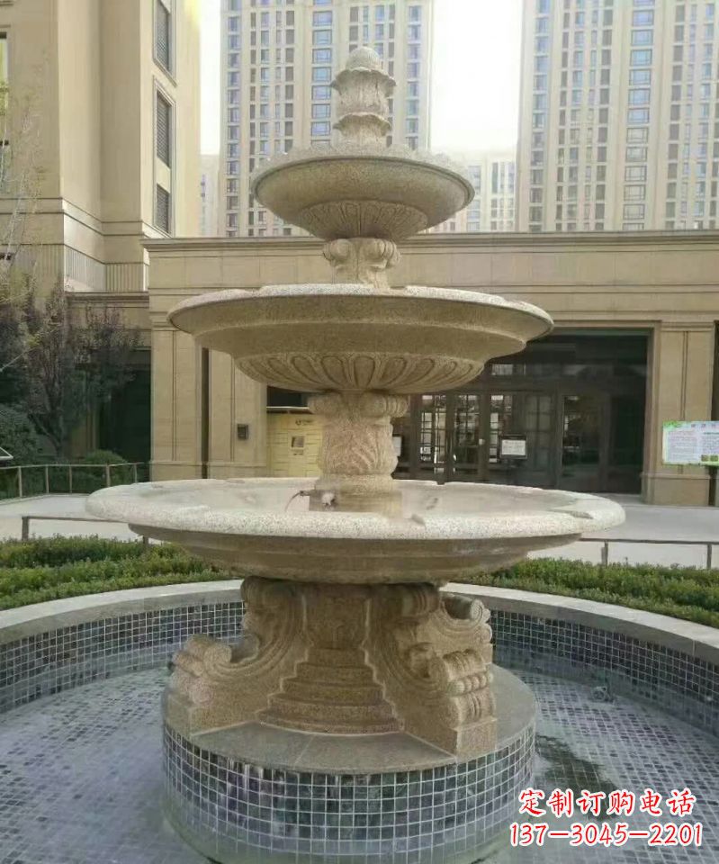 海南小区喷泉石雕 (2)