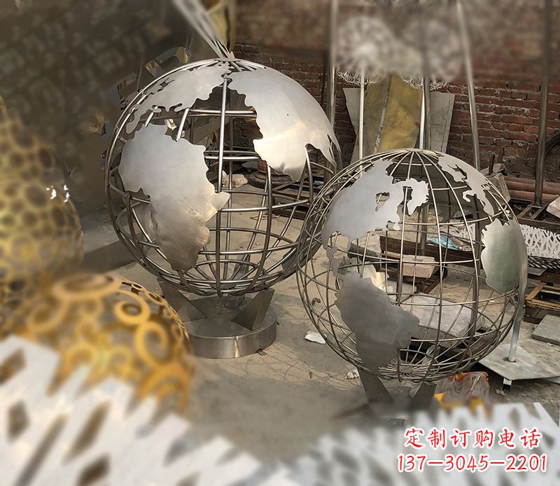 海南校园不锈钢地球仪雕塑112