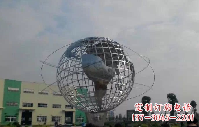 海南校园不锈钢地球仪雕塑222