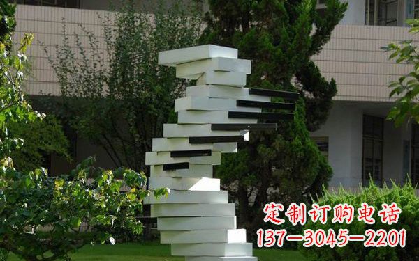 海南校园不锈钢书本雕塑222