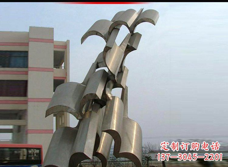 海南校园不锈钢书本景观雕塑