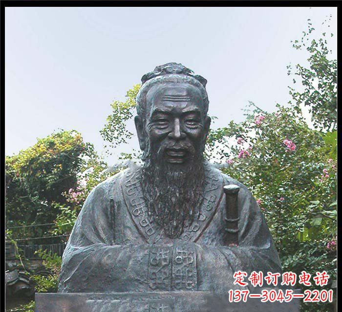 海南校园大型孔子头像铜雕