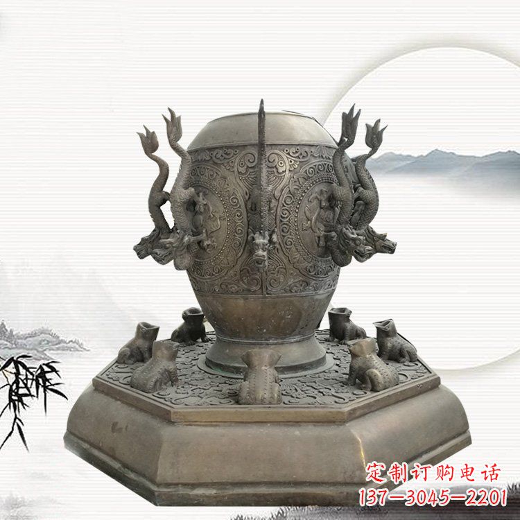 海南校园地动仪铜雕