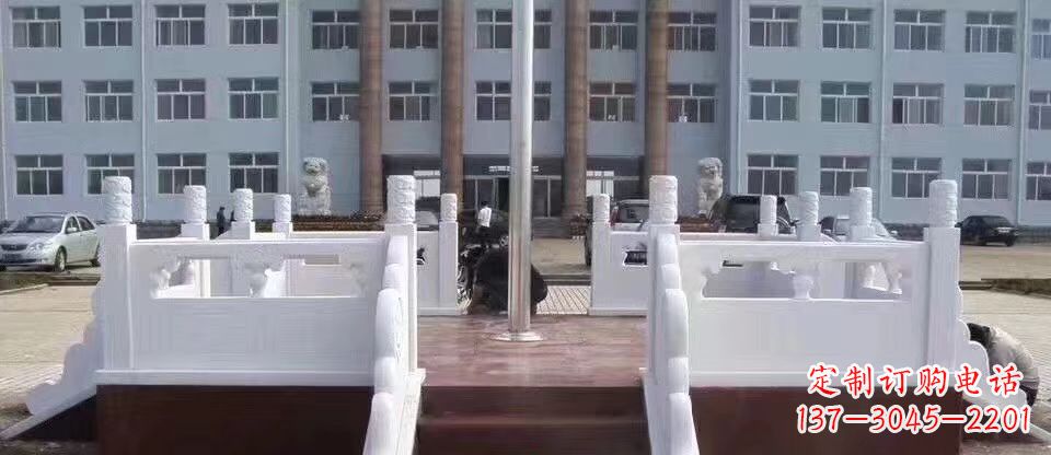 海南校园汉白玉升旗台石雕