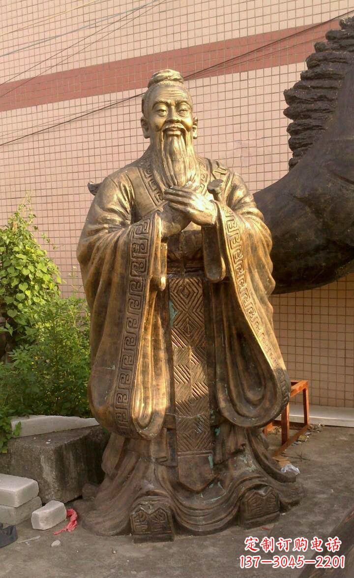 海南校园孔子像人物铜雕