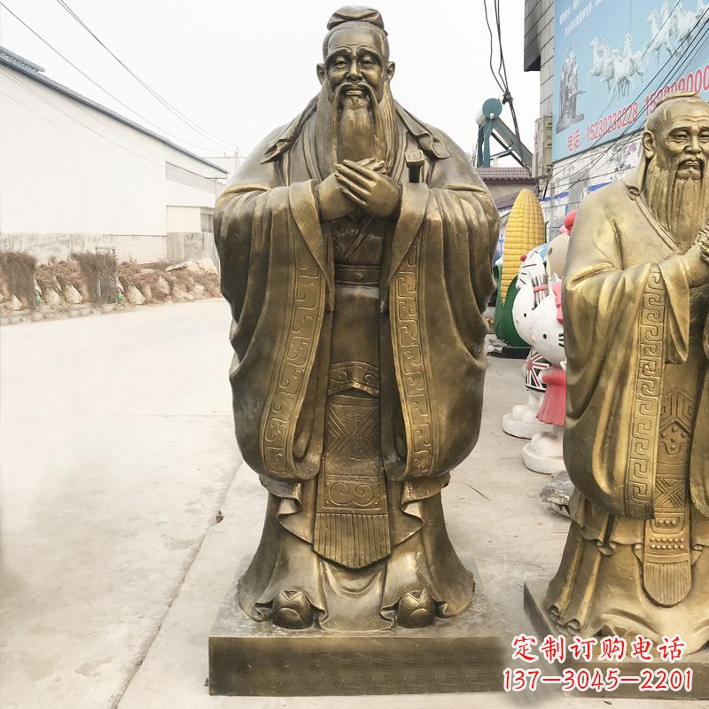 海南校园名人孔子铜雕