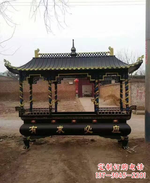 海南有求必应方形香炉铜雕