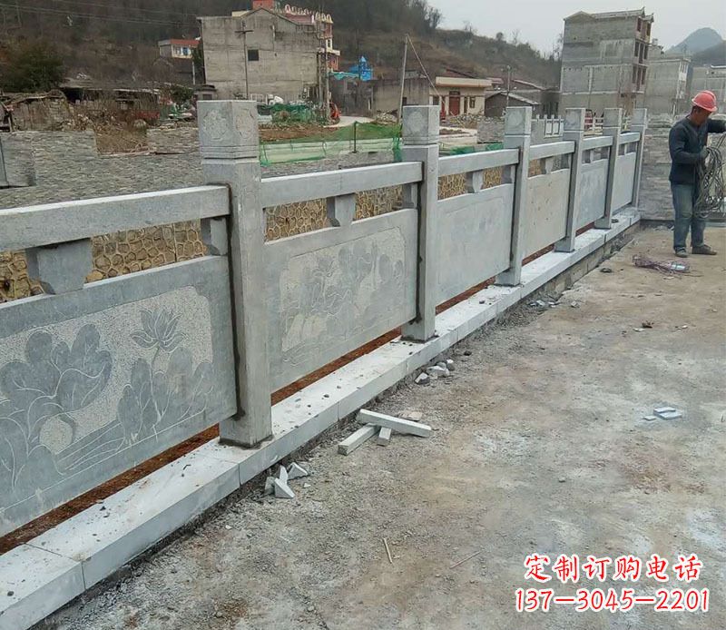 海南园林仿古石栏板景观石雕 (5)