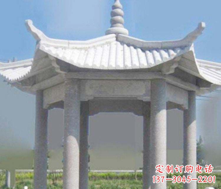 海南园林仿古石凉亭景观石雕