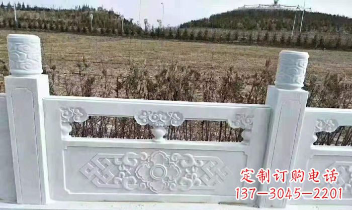 海南园林汉白玉石浮雕栏板 (4)