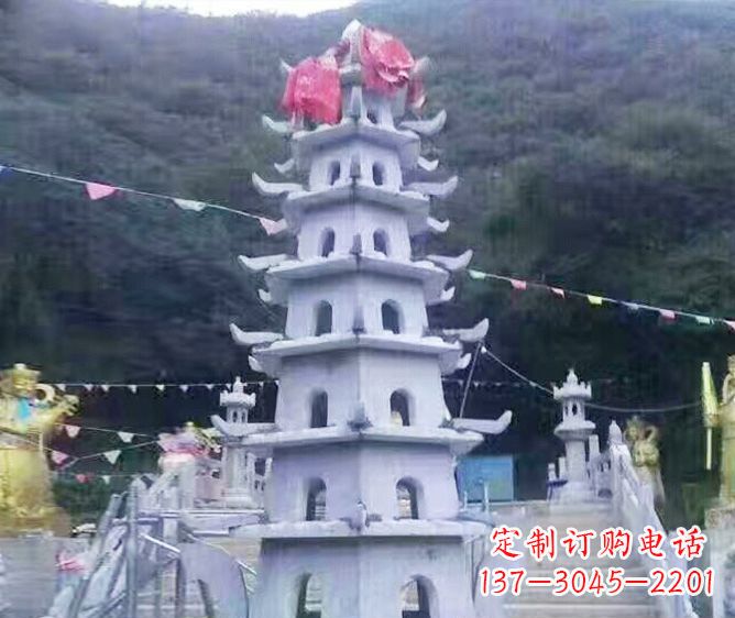 海南园林景观大理石宝塔石雕