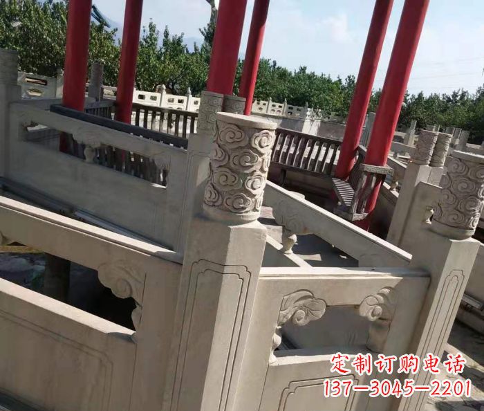 海南园林景观大理石桥栏板石雕 (3)