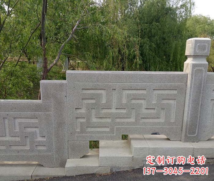 海南园林景观大理石桥栏板石雕 (7)