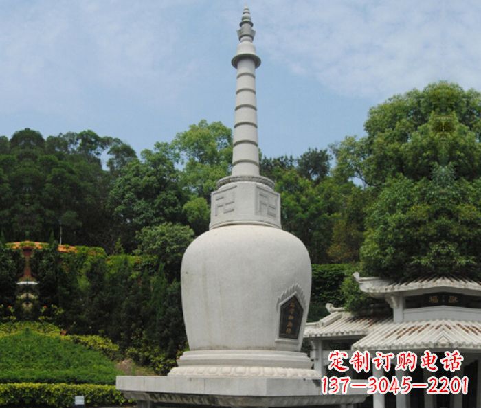 海南园林景观大理石舍利塔石雕