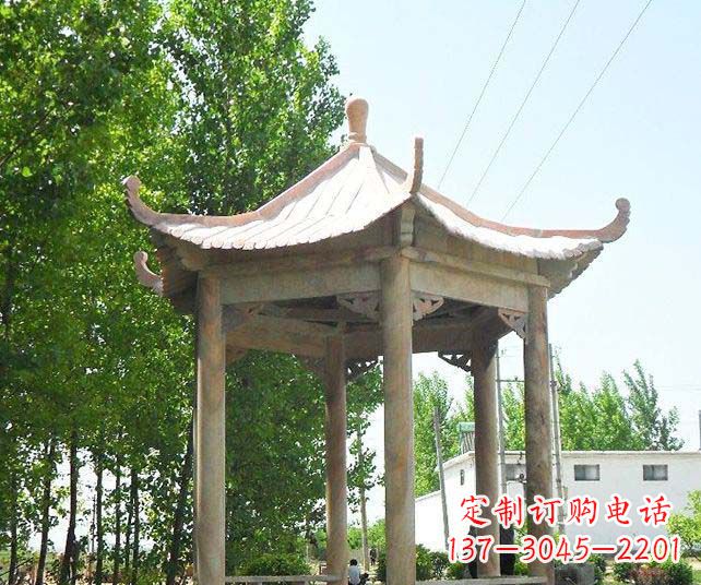海南园林景观单层石雕凉亭