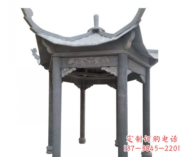 海南园林景观仿古石雕凉亭 (3)