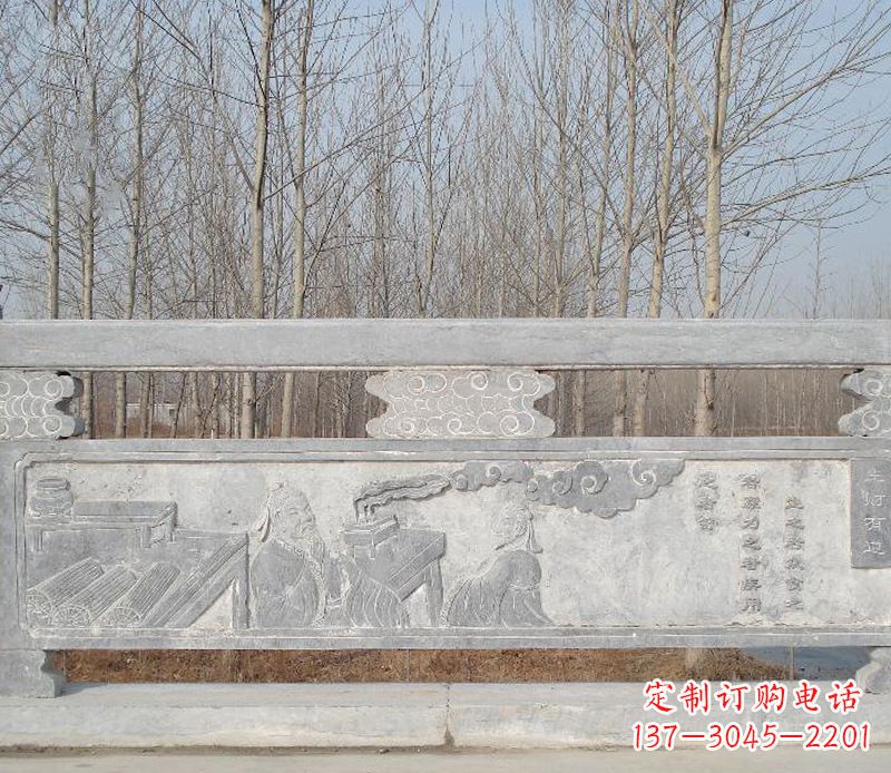 海南园林石浮雕栏板景观石雕 (3)