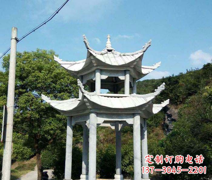 海南园林双层凉亭石雕