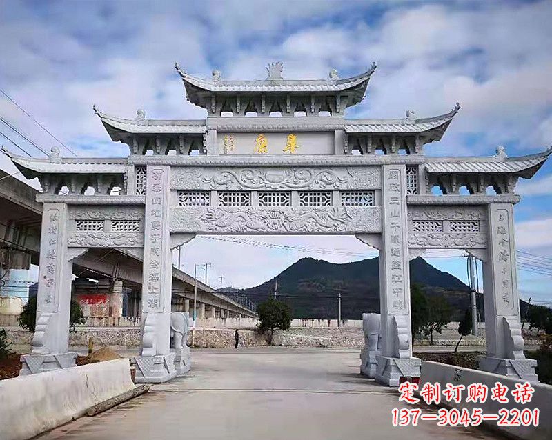 海南张掖石雕牌坊雕刻