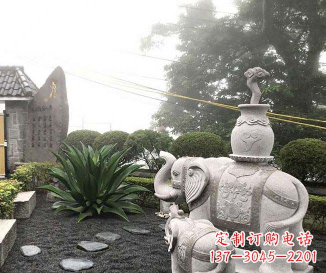 海南招财驮宝大象石雕