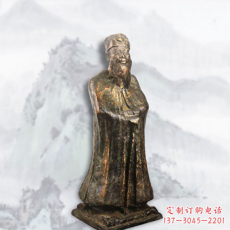 海南中国近代著名画家张大千铸铜雕塑