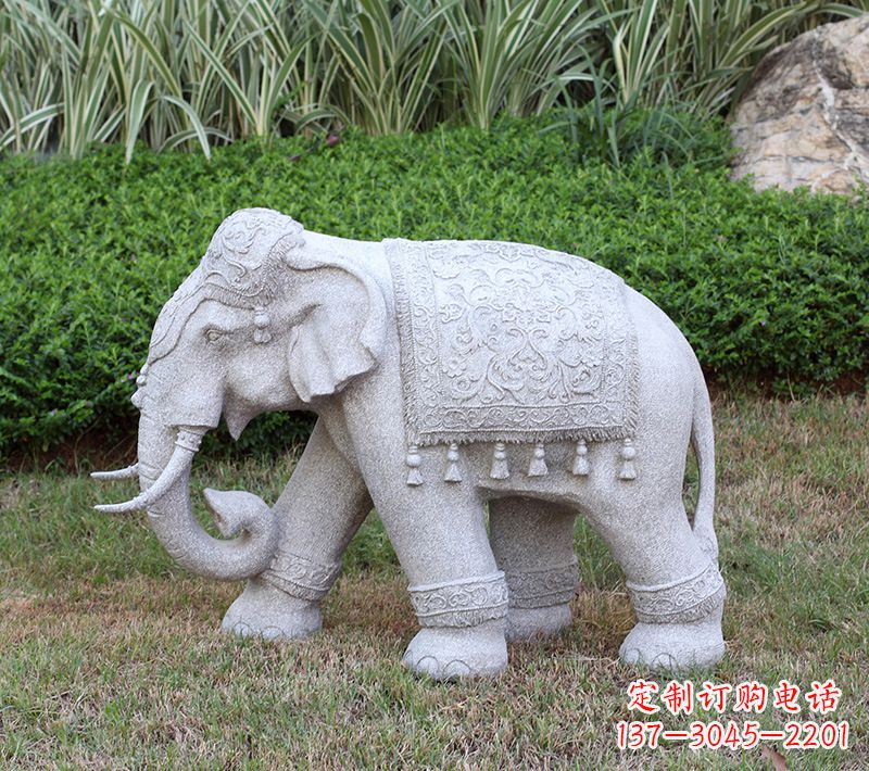 海南中式石雕大象