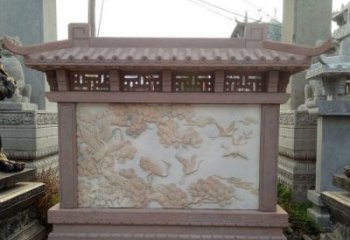 海南园林景观松鹤石浮雕影壁
