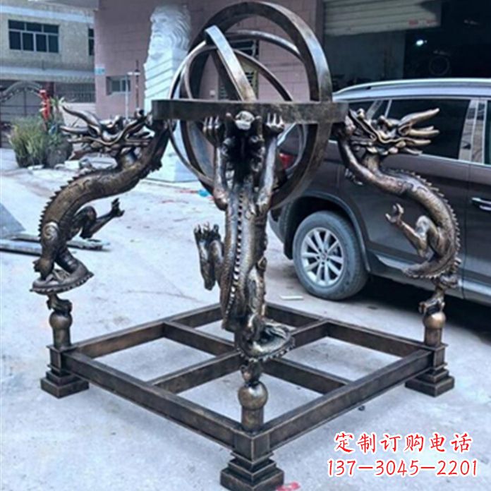 海南铸铜浑天仪景观雕塑摆件