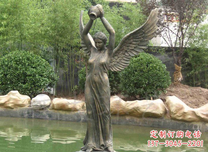 海南铸铜欧式人物喷泉雕塑