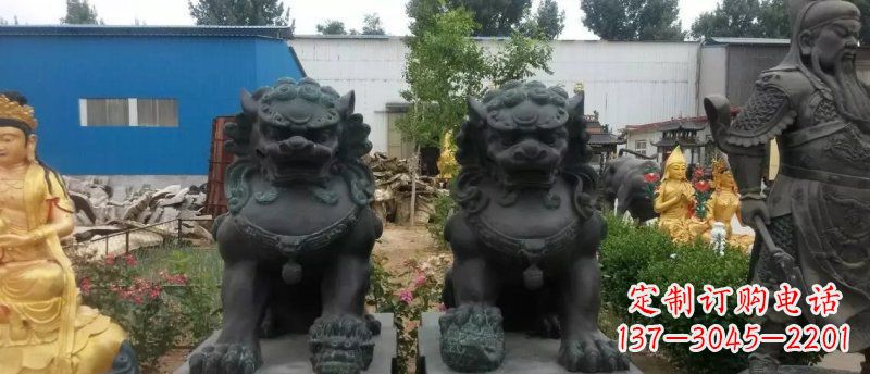 海南铸铜狮子看门狮子铜雕
