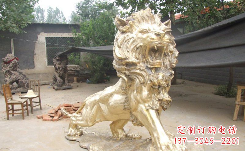 海南铸铜狮子铜雕 (3)