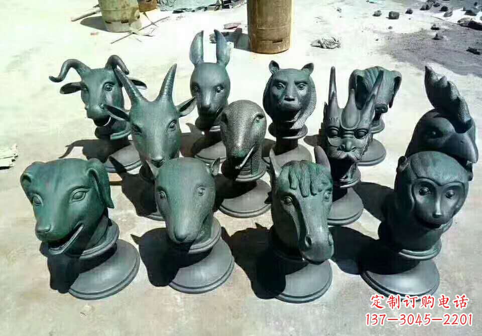 海南铸铜十二生肖动物雕塑