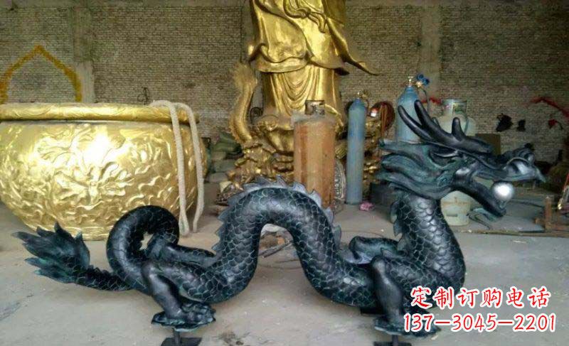 海南铸铜双龙戏珠广场铜雕