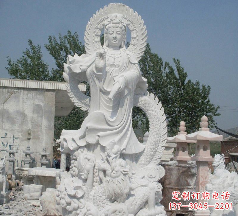 海南宗教庙宇乘龙观音石雕