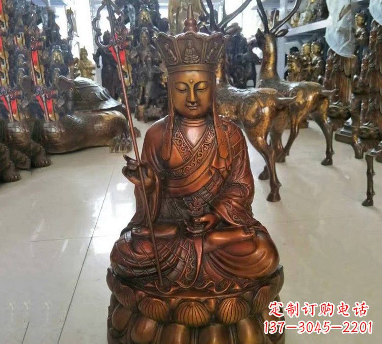 海南坐式地藏菩萨铜雕