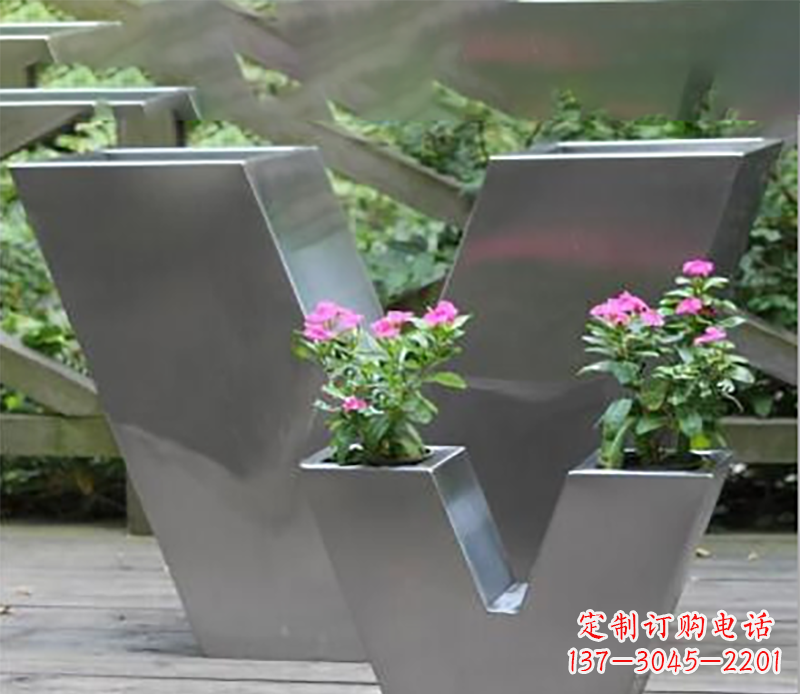 海南花盆不锈钢雕塑